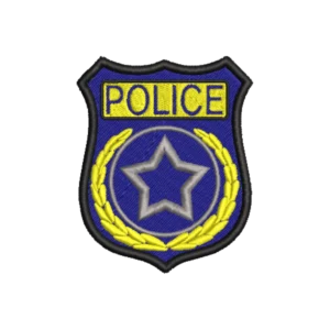 Patch brodat insignă POLICE – 8,5 cm, Velcro sau Heat Seal