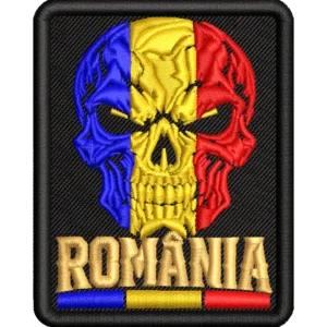 Patch Craniu România Brodat – 7,5 x 6 cm